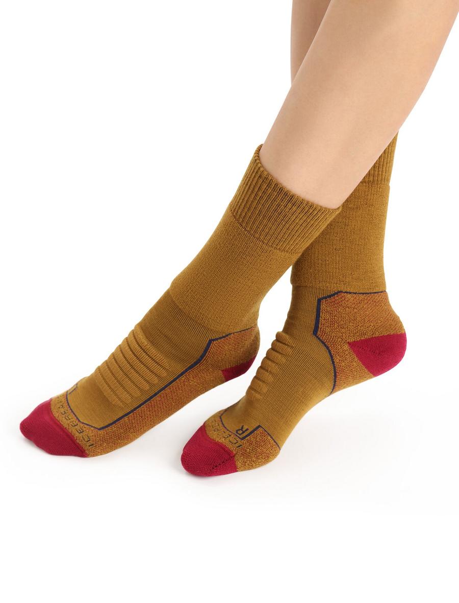 Clove / Cherry Women's Icebreaker Merino Hike+ Heavy Crew Socks | USA 1448BEXC